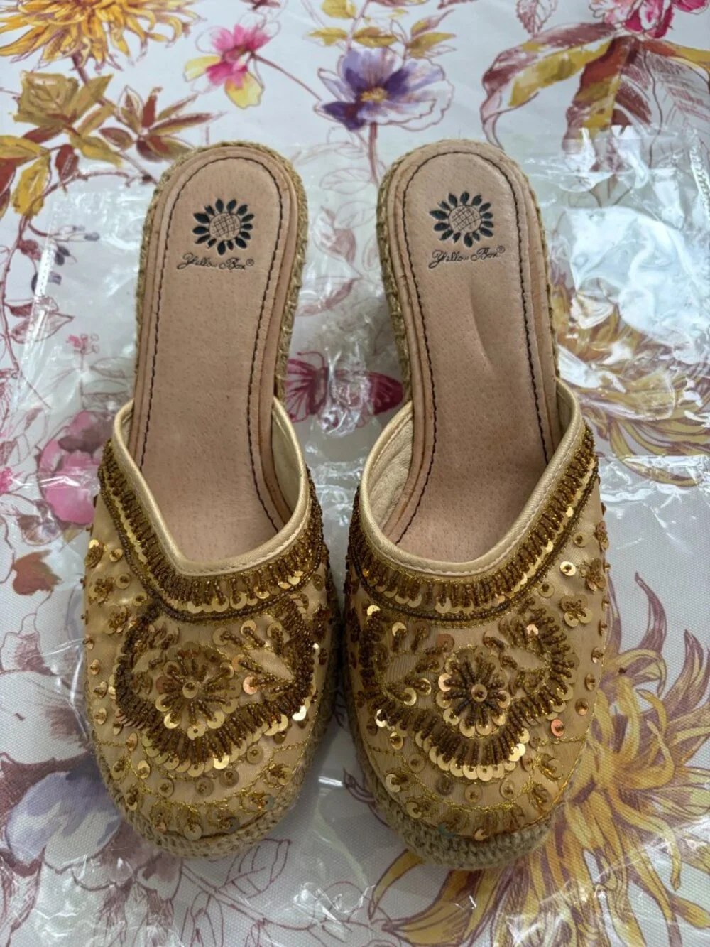 Yellow Box Gold Espadrilles - Size 10